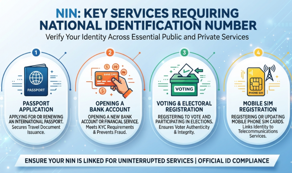 Services covered by NIN requirements under NIMC Act 2026