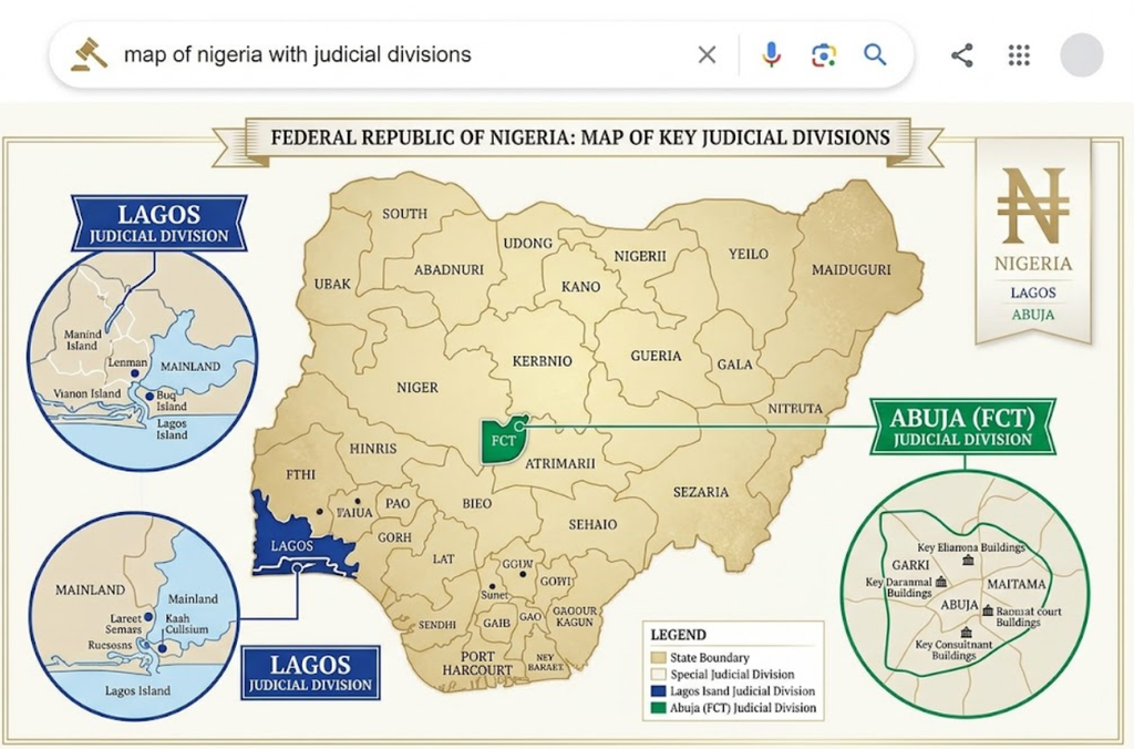 nigeria e filing court system guide divisions map
