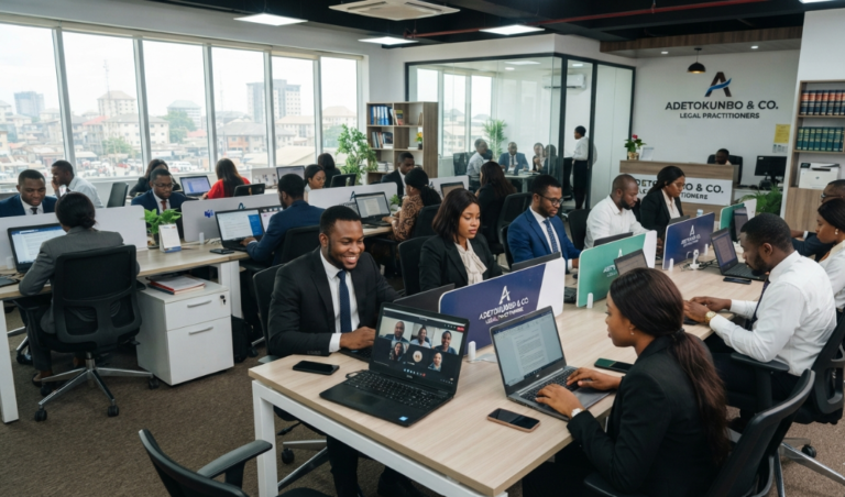 legal collaboration tools for law firms in a Nigerian office