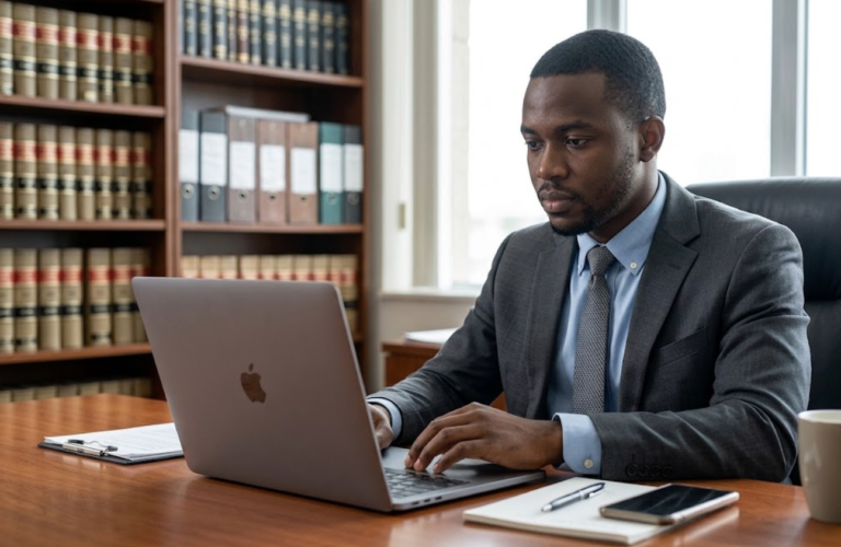 Nigeria e filing court system guide on laptop screen